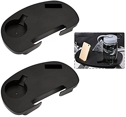 Ledeak Lot de 2 Plateau Latérales de Chaise, Tablettes de Téléphone et Porte-gobelet, Facile à Clipser, Convient Portable pour Pêche Chaises Longues Camping Pique-Nique, Extérieur, Plage, Jardin
