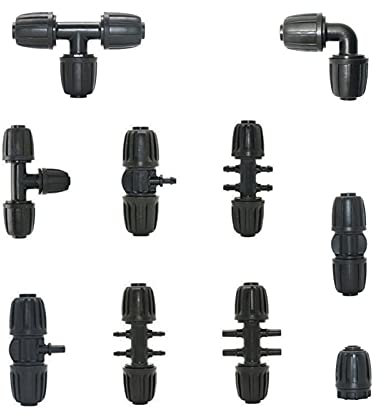Schlauchgelenk-Anschluss-Kit 20 stücke 16mm PE Schlauchverbinder 1/2 bis 1/4 1/8 3/8 6mm Reduzieren von Rohrmontage T-Eichel-Ellenbogenblockblock-Wasserteiler (Color : 1I2 To 6mm)