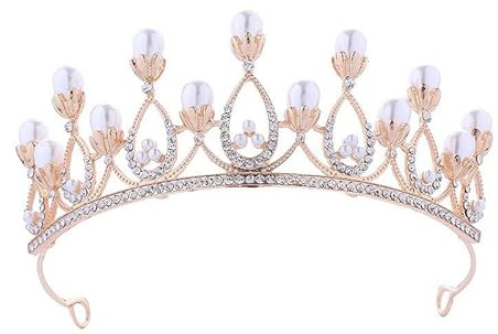 Hochzeit Braut Strass Tiara Krone Haarband Perle Stirnband Krone für Frauen Strass Hochzeit Krone Kostüm Party Zubehör