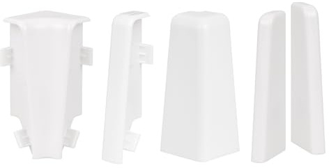 KGM Tillbehörsset för Sockellist MEGA-Profil (20x58mm) vit - Mått: 20x58mm - 4 Innerhörn, 2 Ytterhörn, 2 Skarvar och 2 Ändkåpor
