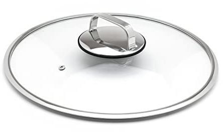LIVWELL DiamondClad 35,6 cm Glasdeckel für Hybrid-Kochgeschirr-Set – Küchengeschenke – Töpfe und Pfannen Set – Kochen und Essen – 35,6 cm Deckel für Pfannen – Universalabdeckung – Topfabdeckungen zum
