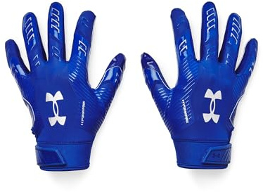 Under Armour Men's F9 Nitro Football Gloves, (400) Royal/Capri/Metallic Silver, Medium
