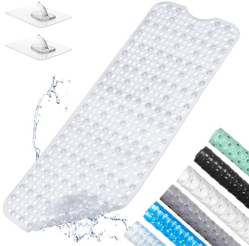 100x40 cm Badewannenmatte rutschfest Duschmatte Badewanneneinlage Antirutschmatte Badewanne Maschinenwaschbar (Transparent)
