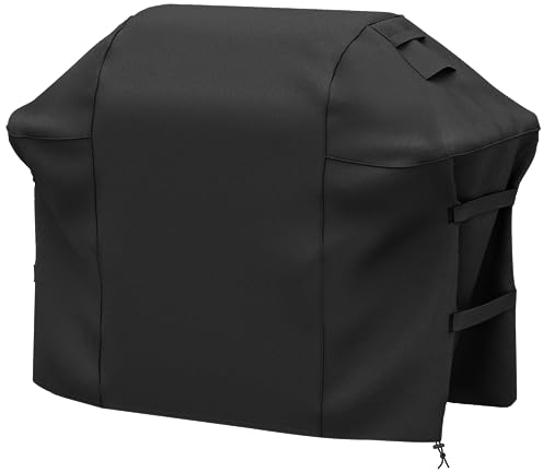 SHINESTAR Grillabdeckung für Weber Genesis 400 Serie, doppelte Gurte und integrierte Belüftungsöffnungen, robust und wasserdicht, passend für Grill bis zu 178 cm Breite, Schwarz