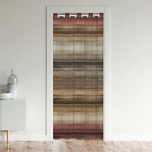 Western Tribal Geometrisch Türvorhang 86x203cm für Tür Privatsphäre Braun Southwest Zimmer VorhangStreifenlinien Schrank Vorhang für Innentür Raumteiler Exotisch Stil Braun Vorhang Dekor