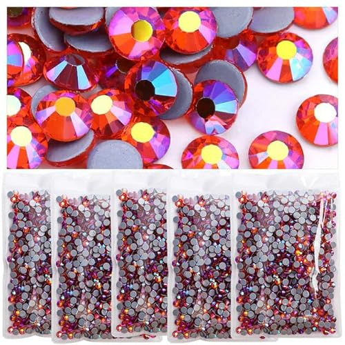 Hotfix Strass Glitter Rhinestone AB Crystal Flatback Diamond Gems Piedras decorativas Rhinestone para vestido, ropa, jacinto AB-SS16-1440 piezas x 5 bolsas