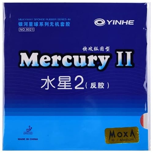 Original YINHE MERCURY II Table Tennis Rubber Mercury-2 Allround Spin Control Ping Pong Sponge (Red Medium)