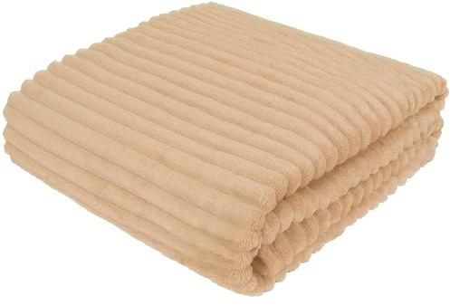 Cotton Market Wohndecke 170 x 210 cm Flauschige Kuscheldecke mit feiner Prägung Weiche Gemütliche Sofadecke Stilvoller Überwurf Warm