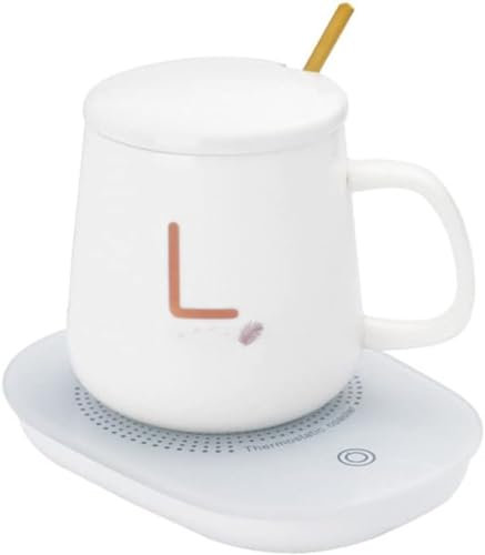 WOZLO Ensemble Chauffe-café et Tasse pour Bureau, Chauffe Tasse USB avec Plaque Chauffante, Chauffe-Tasse électrique Portable, pour réchauffer Le café, Le thé et Le Lait