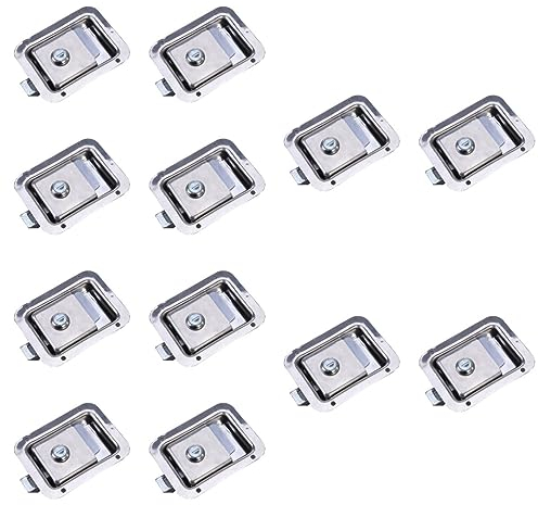 BESTonZON 12 Stück Plattenschloss Robuster Riegel Bündiger Einbau Riegel Bündiger Türriegel Bündiger Einbau Paddelriegel Für Boot Stahlpaddelgriff Bündiger Einbau Paddeltürriegel