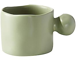 Trinkgläser Keramik-Kaffeetasse for heiße Schokolade mit großem Griff for Tee, Latte, sauberes Zuhause, Büro, Party, Tee, Kakao Kaffeetassen (Color : Green*2)