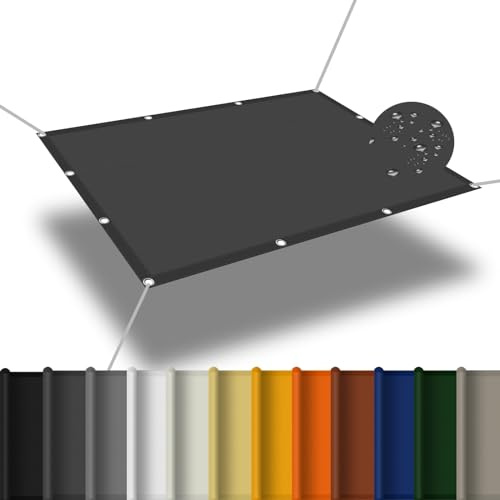 Voile d'ombrage Rectangulaire 1 x 3.2 m Polyester Anti-Déchirure Auvent Imperméable pour Patio Jardin, Terrasse,Extérieur, Balcon, Gris Foncé