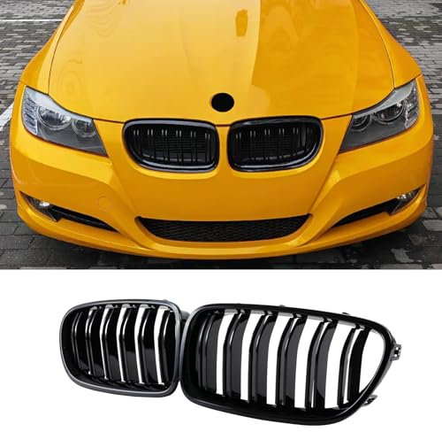 Jinpengyong E90 E91 Calandre Avant pour BMW Serie 3 E90 E91 Grille 2009 2010 2011 2012 E90 E91 Touring Noir brillant (For 3er E90 2009-2011)