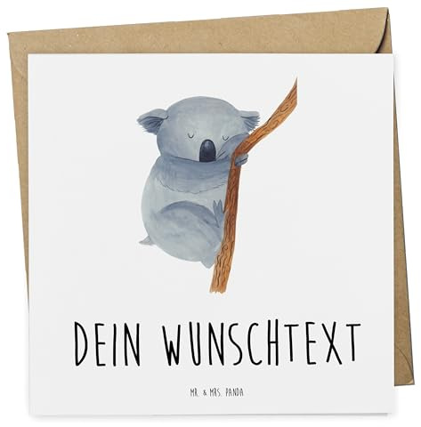 Mr. & Mrs. Panda Personalisierte Karte Koalabär - Geschenke, Schlafzimmer, Träumen, Grußkarten, Koala, Postkarte, Bär, Karten, Traumland, personalisiert, Lustige Sprüche