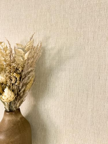 NEWROOM carta da parati Beige Tinta Unita Tessuto non Tessuto - Moderno Struttura Look in lino Tinta Unita