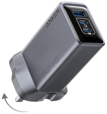 Anker Prime 100W USB C Charger, 3-Port Foldable and Compact GaN Charger, For MacBook Pro/Air, iPad Pro, iPhone 15/14 Series, Galaxy S24/S23, Note20, Pixelbook, Apple Watch, and More