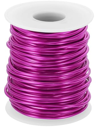 PATIKIL 12 Gauge 2mm Filo di Alluminio Artigianato, 65,6 Piedi Filo Metallico Armatura Flessibile per Creazione Gioielli Avvolgimento Metallo Fai Da Te, Rosa Scuro