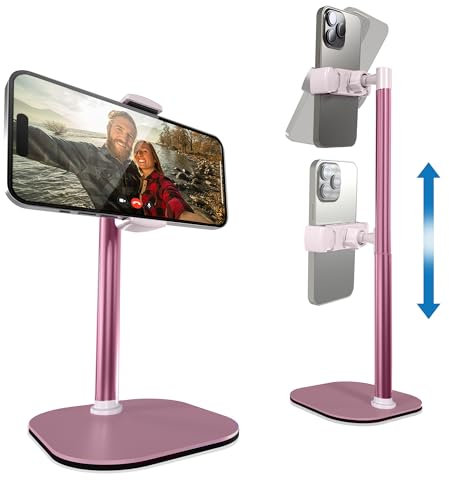 COOPER ChatStand, Soporte Movil Mesa Ajustable para Grabar, Tripode Movil Videos, Soporte Telemovel Mesa, Tripe Telemovel, Tripode para iPhone et Samsung et Android (Rosa)
