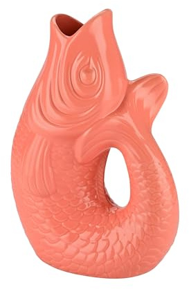 Giftcompany - Vase, Karaffe - Monsieur Carafon - Fisch - Steingut - Farbe: Salmon - (BxTxH): 21 x 12 x 31 cm - Größe: L