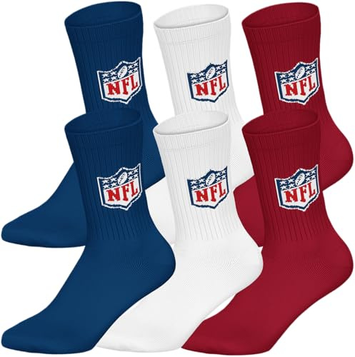 NFL Unisex Shield 6pk Crew Socks Sports socks (pack of 6)