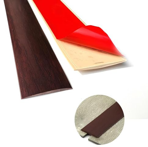 PVC Übergangsprofil Selbstklebend Boden-Übergangsstreifen, Übergangsschiene Ohne Bohren Dekor Leiste, Abdeckleiste Für Fliesen, Holz, Laminat, Viele Farben Lieferbar(Red Oak,5 * 100cm)