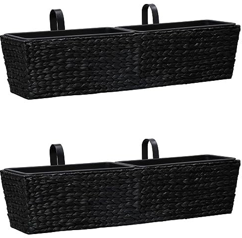 HCZKIUJY Lot de 2 jardinières en Jacinthe d'eau Noire, pour Plantes grimpantes, résistantes aux intempéries, pour Jardin extérieur, terrasse, Cour