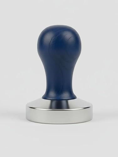 VIA CREMA - Tamper à café pour porte-filtre. Tamper pour machine à café. Tamper à café fabriqué en Italie. Accessoire pour machine à café porte-filtre (Bleu Marine, 54 mm)