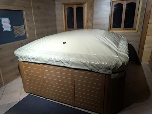 POOLCO Couverture Gonflable Sp'Ump pour Spa Extérieur - Spa Inférieur à 2,6m x 2,6m - Bâche Sable