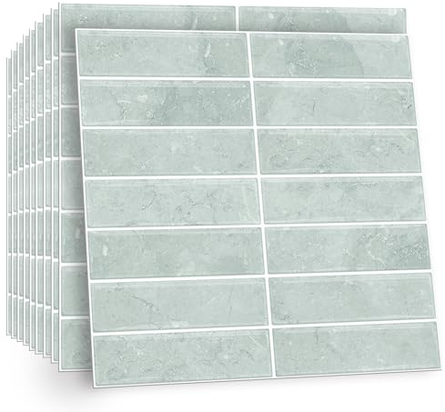 TOARTI 10 Stück 2D Helle Farbe Fliesenaufkleber Metro Fliesen Selbstklebend fliesenaufkleber Küchenrückwand Fliesen Klebefliesen Fliesenfolie Selbstklebende Küche Bad 30 x 30cm