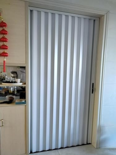FUYAO Schiebetüren, 228,6 cm hoch, Akkordeon-Falttür für Außenbereich, Terrasse, Balkon und Garage, magnetischer Raumteiler aus Aluminium