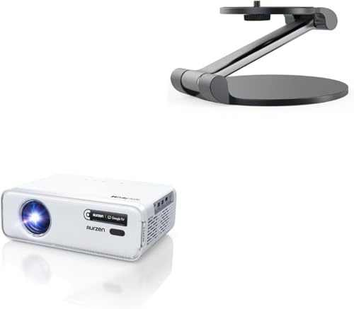 Aurzen EAZZE D1G Google TV Smart Projector + Ultra-Compact 180° Rotating Stand, 4K Supported, Auto Focus & Keystone, Dolby Audio, Native 1080P, Portable for Home & Outdoor