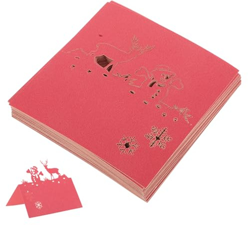 DINHEAROM 50pezzi Targhette i Nomi da Tavolo Pupazzo Renna Fustellati Biglietti per Feste di Natale Decorazione per Eventi Festivi Segnaposto per Posti Sedere