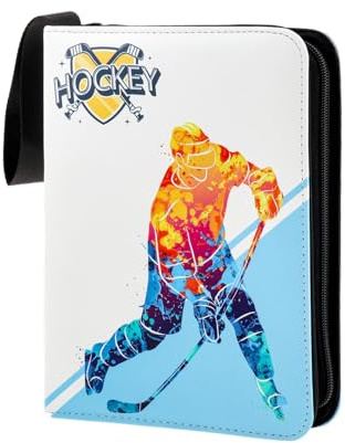 Nishiyuenyi Collectionneur de Cartes à Collectionner, Album de Stockage de Collection, Classeur de Cartes de Hockey Double Face Polyvalent pour Cartes de Sport TC, Bleu