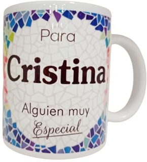 Panda Home Taza Personalizada con Nombre – Regalos Personalizados con Nombre y Texto – Tazas con Frases Originales y Divertidas – Personaliza con Nombres, Fechas o Mensajes Únicos-CRISTINA