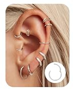 Adramata 10 Stücke Piercing Ohr Edelstahl Nasenpiercing Ring,18G-S