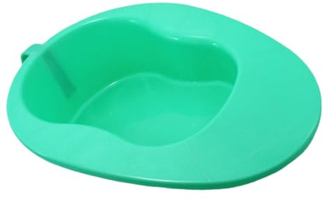 Padella Sanitaria da Letto Maniglia, Plastica Verde per Pazienti Allettati | Bordi Curvi e Superficie Ampia, Design Inclinato Integrato, Adatta a Donne in Gravidanza