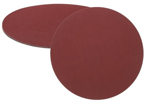 sourcing map 5 discos de lijado PSA de 8 pulgadas, papel de lija autoadhesivo de óxido de aluminio de grano 240, papel de lija redondo sin agujeros, pintura de coche de arena, madera, metal