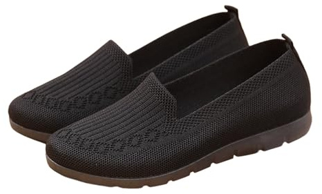 Générique Chaussures Compensées Fermées Chaussures Orthopédiques sans Lacets Slip-on Sneakers pour Femme Respirant Maille de Marche Orthopédique Baskets Légères Antidérapantes Aponévrosite