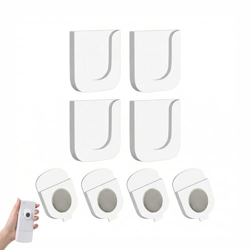 HoxzoDa - Soporte magnético para mando a distancia de pared, 4 unidades, con adhesivo fuerte, mando a distancia, TV y aire acondicionado, instalación sin taladrar, organización para salón y oficina
