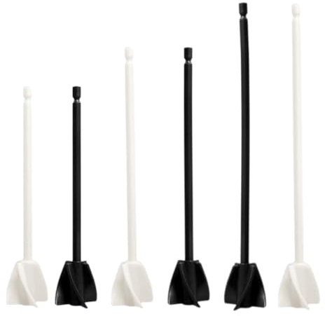 LUDHEP Miscelatore per Pittura Epossidica, 6 Pezzi, per 1/4 trapano, Agitatori di Vernice Riutilizzabili, Resina Mixer Paddles, per la Miscelazione di Resine, Vernici, Smalti Ceramici(12.5/16.5/22CM)
