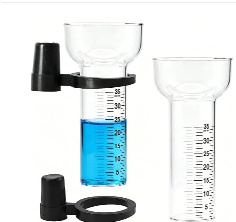 XPJBKC Pluviometre Exterieur Jardin, 2 Pièces 35mm Verre Borosilicaté Pluviomètre avec Graduation Fine & Support, Robuste Transparent Précis Résistant aux Rayures Pluviomètres