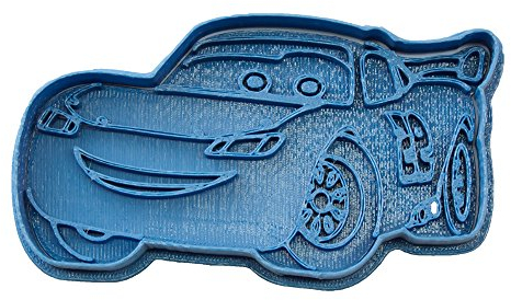 Cuticuter - Emporte-pièce bleu en forme de Flash McQueen (Cars) 8 x 7 x 1,5 cm.
