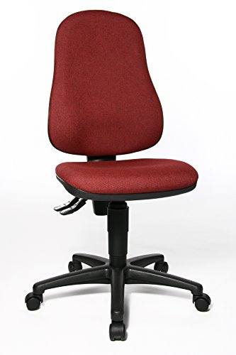 Topstar Point 60, Bürostuhl, Schreibtischstuhl, Stoff, Bordeaux-rot, 54 x 47 x 109 cm | Made in Germany | Ergonomisch | Drehstuhl, Schreibtischstuhl | höhenverstellbar | Geprüfte Sicherheit nach GS-Intertek