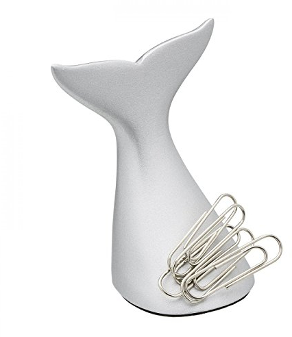 Briefbeschwerer Büroklammernhalter Briefgewicht Design magnetisch Flosse aus hochwertigem Metall