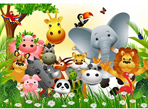 Runa Art Fototapete Kinderzimmer Tiere Modern Vlies Wohnzimmer Schlafzimmer - Made in Germany - 308 x 220 cm Bunt 9366010a