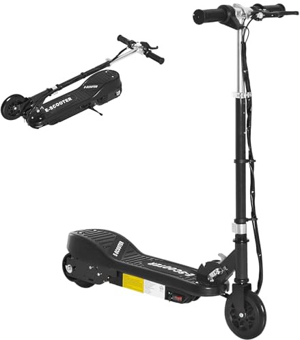 HOMCOM Kids Electric Scooter 5 in for Ages 7-14 Adjustable Height | Foldable Kids Scooter, 120W Motor, Up to 12km/h, 10km Range