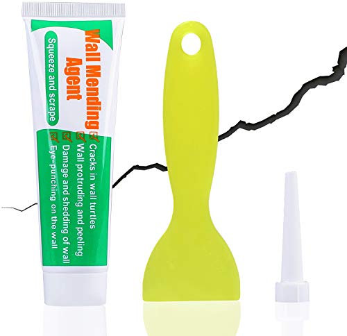 Wall Filler - funvce White Wall Mending Agent with Scraper,100g Weatherproof Quick Drying Wall Repair Paste Cream for filling Wall Cracks, Holes, Graffiti and Peeling