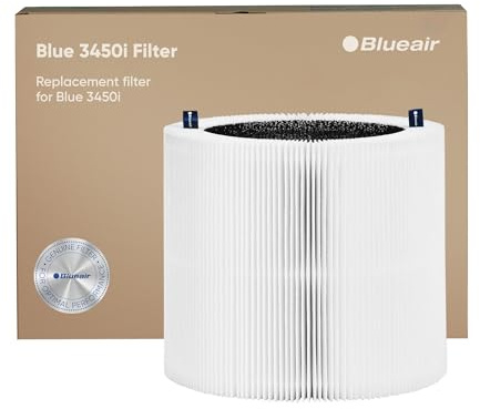 Blueair Genuine HEPASilent Replacement Filter for Blue 3450i Air Purifier – Removes 99.97% of Pollen, Dust, Pet Dander, Mould, Bacteria & Viruses Activated Carbon Reduces VOCs, Odours, Chemicals