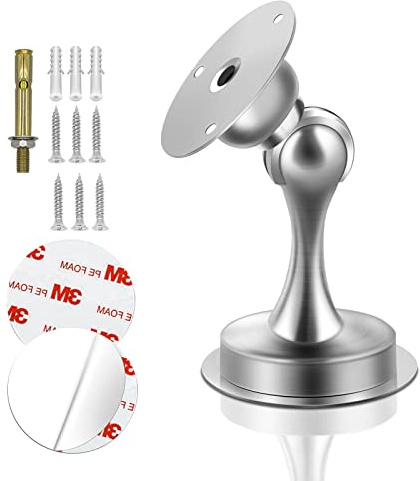 Magnetischer Türstopper, Türstopper, magnetisch, selbstklebend, Bodenwandhalterung, Edelstahl, strapazierfähig, unsichtbar, für den Außenbereich, Magnetverschluss, Türschnäpper für Sockelleisten