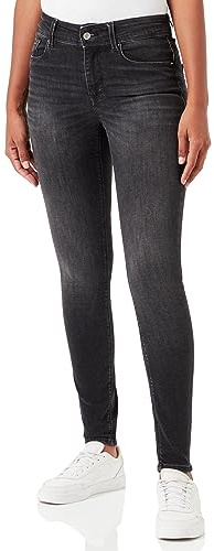 VERO MODA dam Jeans Vmembrace Mr Push Up Sk J Ri1104 Noos, Black Denim, M / 32L